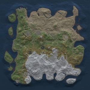 Thumbnail Rust Map: Procedural Map, Size: 4000, Seed: 990240, 18 Monuments