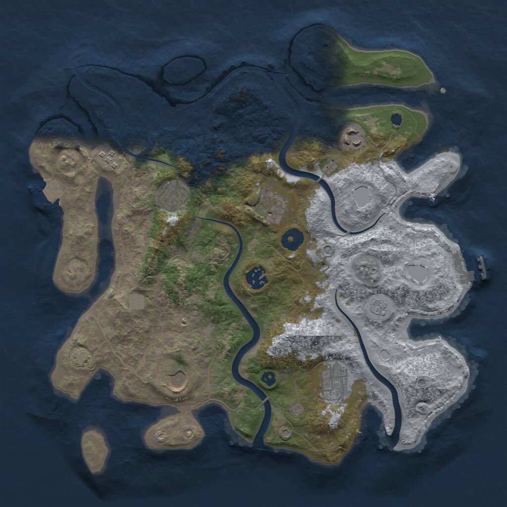 Rust Map: Procedural Map, Size: 3500, Seed: 1620025123, 12 Monuments