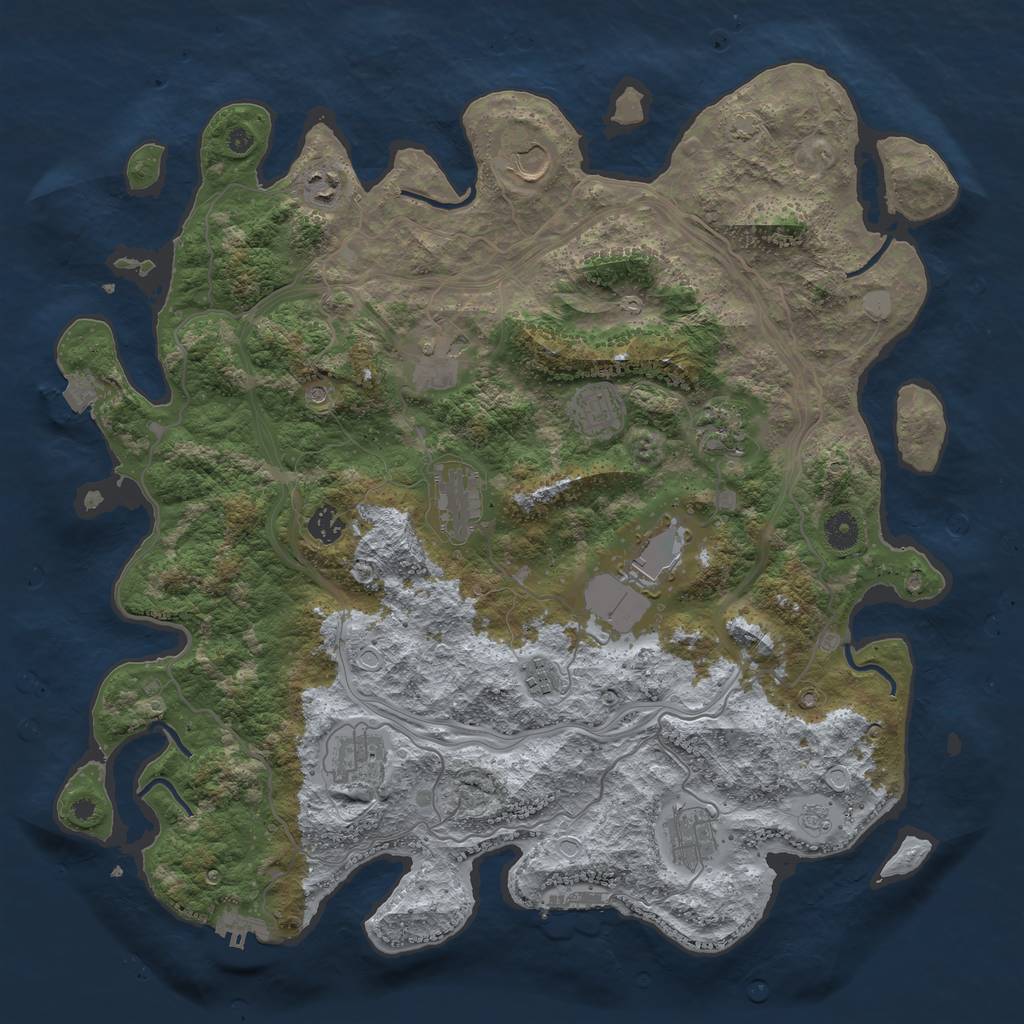 Rust Map: Procedural Map, Size: 4250, Seed: 2067942438, 19 Monuments