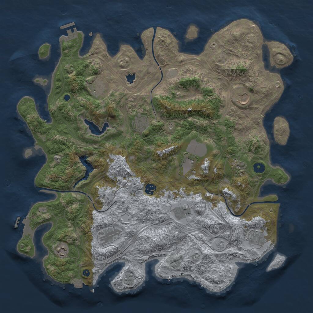 Rust Map: Procedural Map, Size: 4250, Seed: 2067942438, 17 Monuments