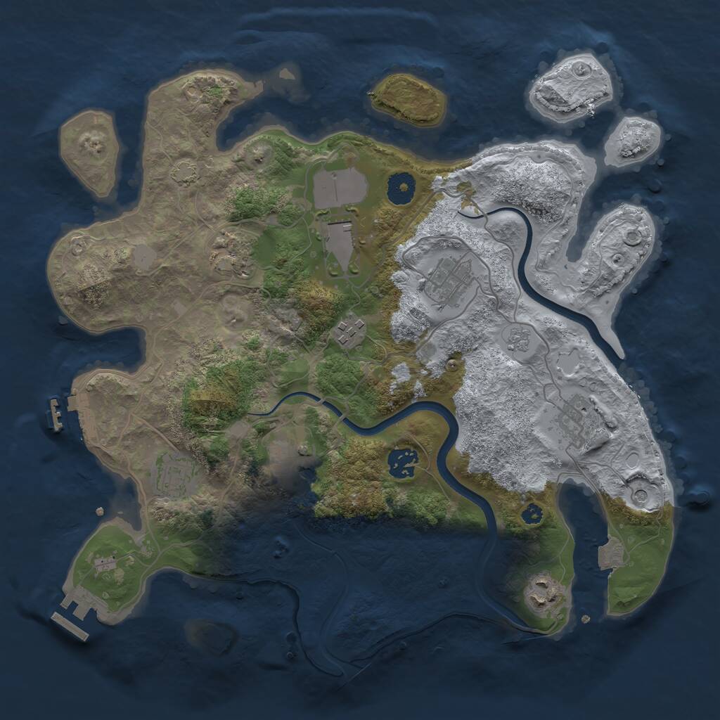 Rust Map: Procedural Map, Size: 3500, Seed: 1448050499, 15 Monuments