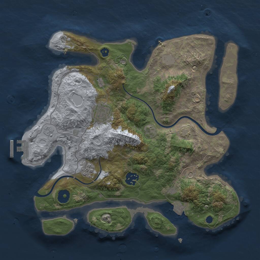 Rust Map: Procedural Map, Size: 3000, Seed: 385363635, 8 Monuments