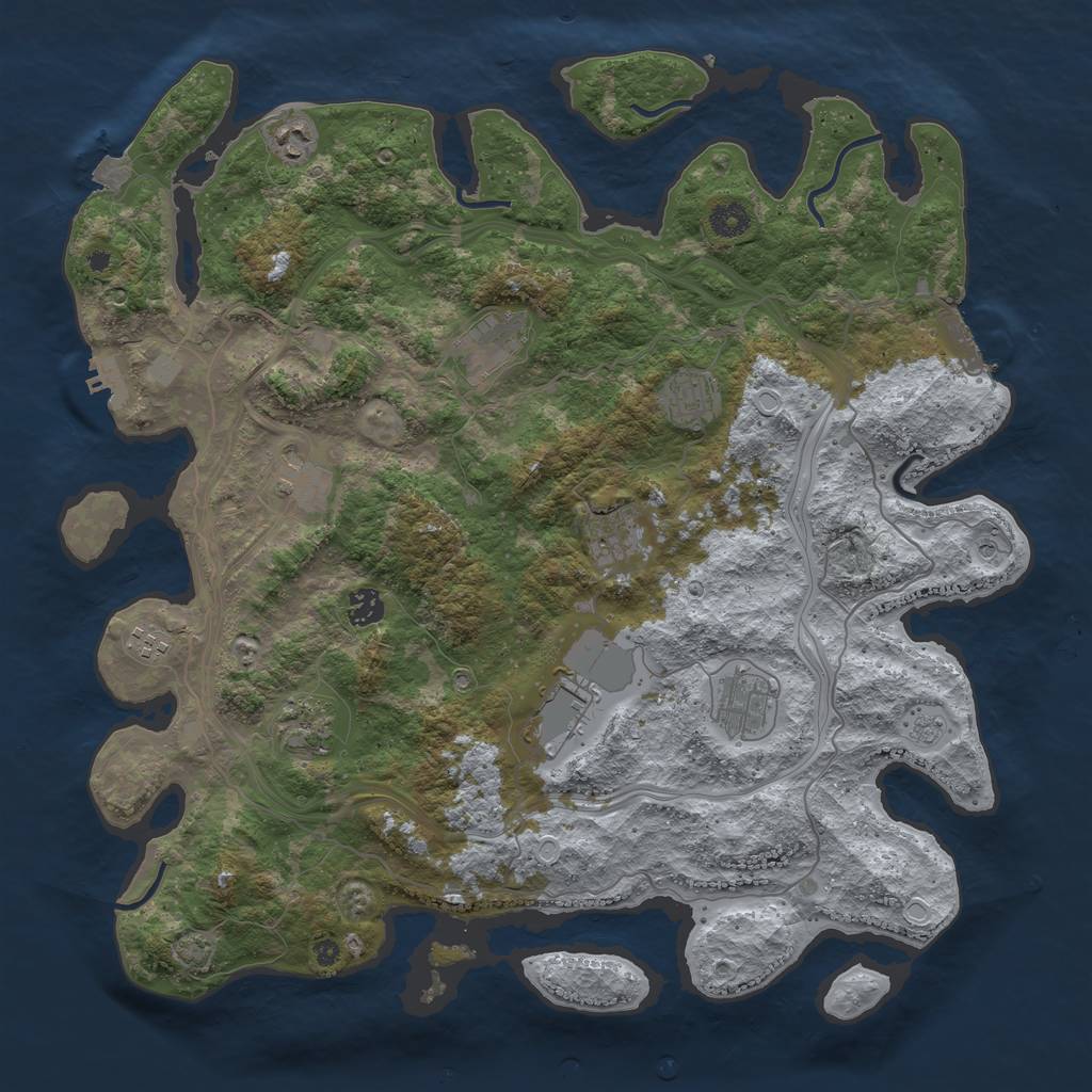 Rust Map: Procedural Map, Size: 4250, Seed: 2081509395, 18 Monuments