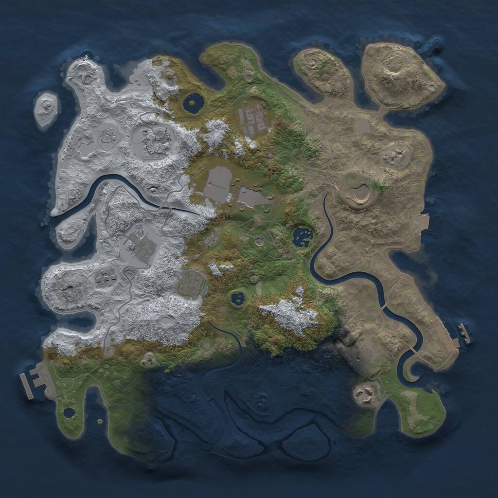 Rust Map: Procedural Map, Size: 3700, Seed: 1756474743, 16 Monuments