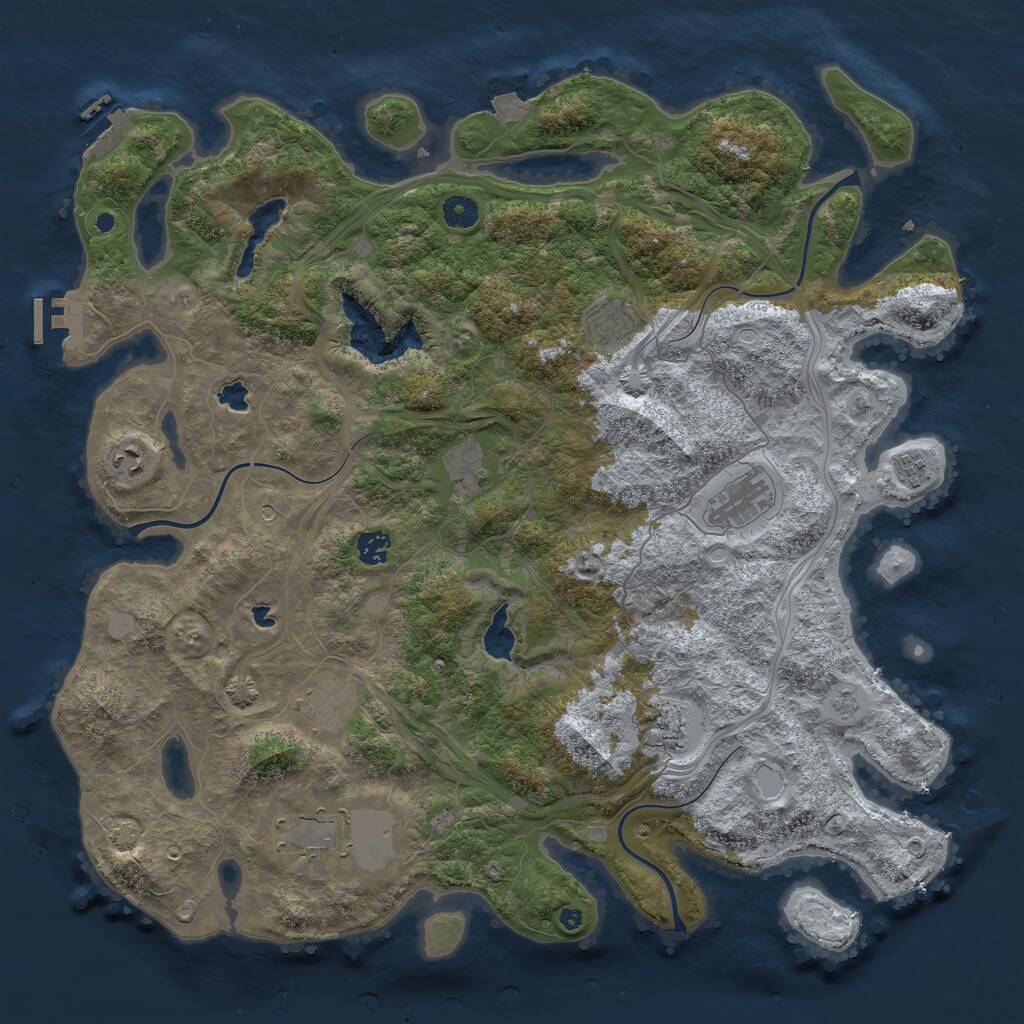 Rust Map: Procedural Map, Size: 4500, Seed: 29058, 15 Monuments