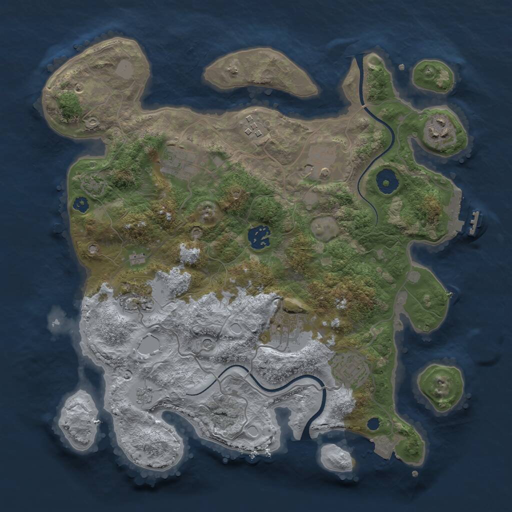 Rust Map: Procedural Map, Size: 3300, Seed: 28527473, 13 Monuments