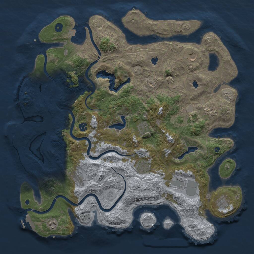 Rust Map: Procedural Map, Size: 4500, Seed: 508976245, 16 Monuments