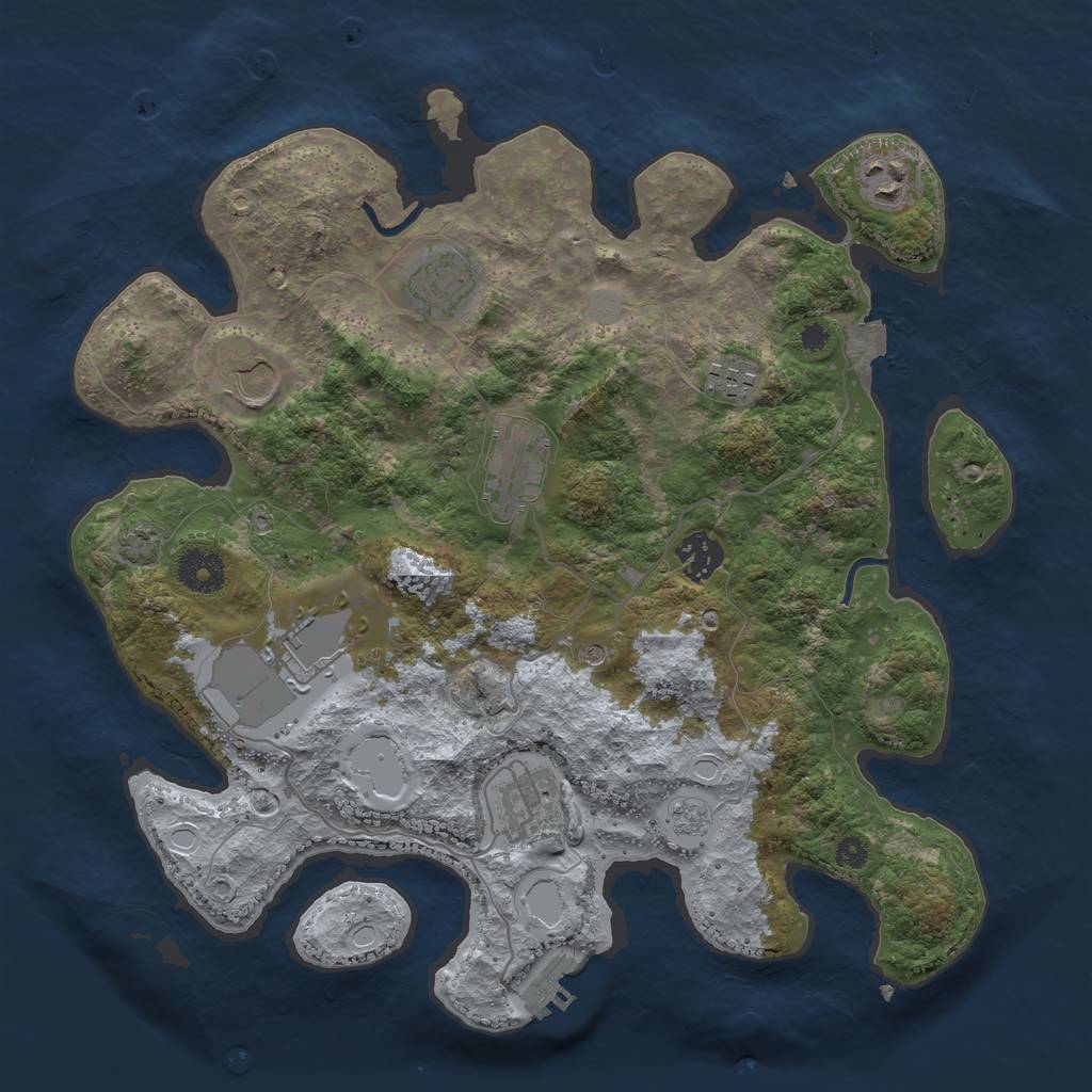 Rust Map: Procedural Map, Size: 3500, Seed: 1667366234, 15 Monuments