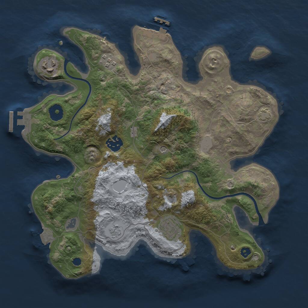 Rust Map: Procedural Map, Size: 3000, Seed: 30940, 10 Monuments