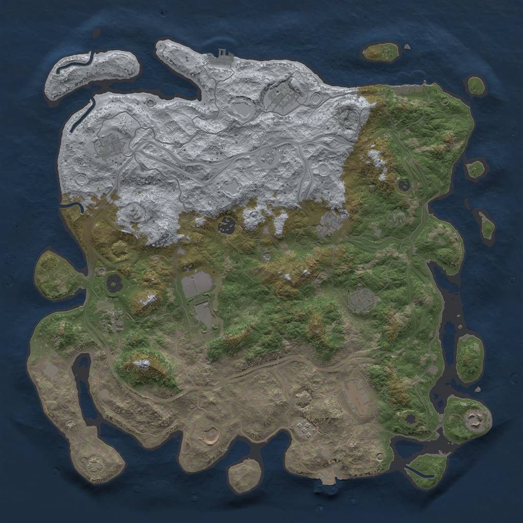 Rust Map: Procedural Map, Size: 4500, Seed: 1002271019, 19 Monuments
