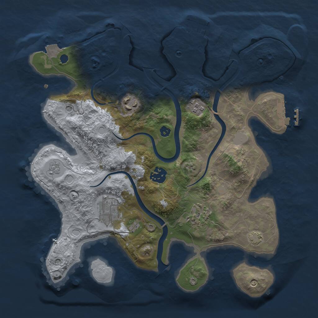 Rust Map: Procedural Map, Size: 3000, Seed: 954448, 11 Monuments