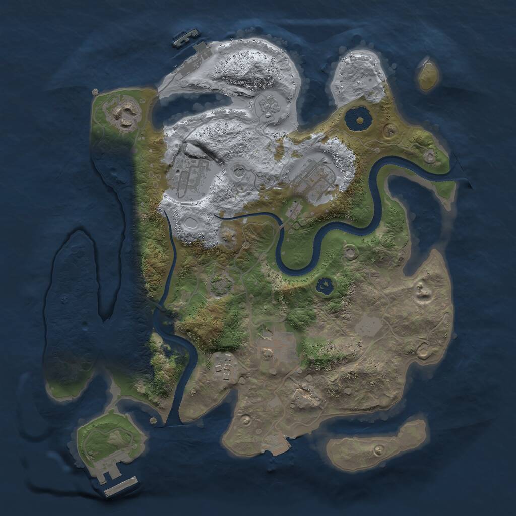 Rust Map: Procedural Map, Size: 3000, Seed: 12538, 11 Monuments