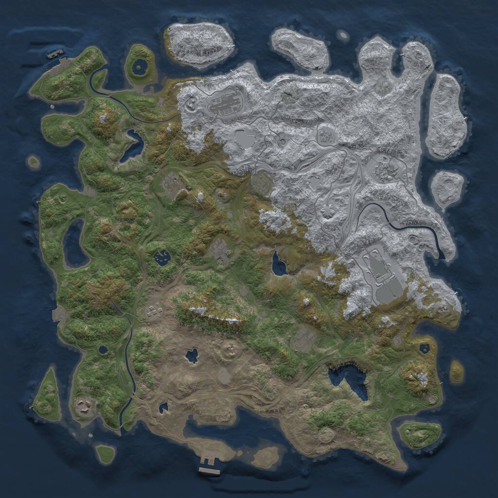Rust Map: Procedural Map, Size: 4800, Seed: 1367198919, 16 Monuments