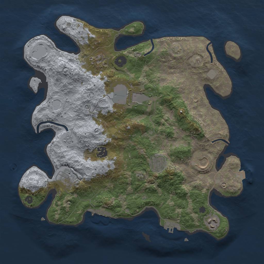 Rust Map: Procedural Map, Size: 3500, Seed: 941157, 15 Monuments
