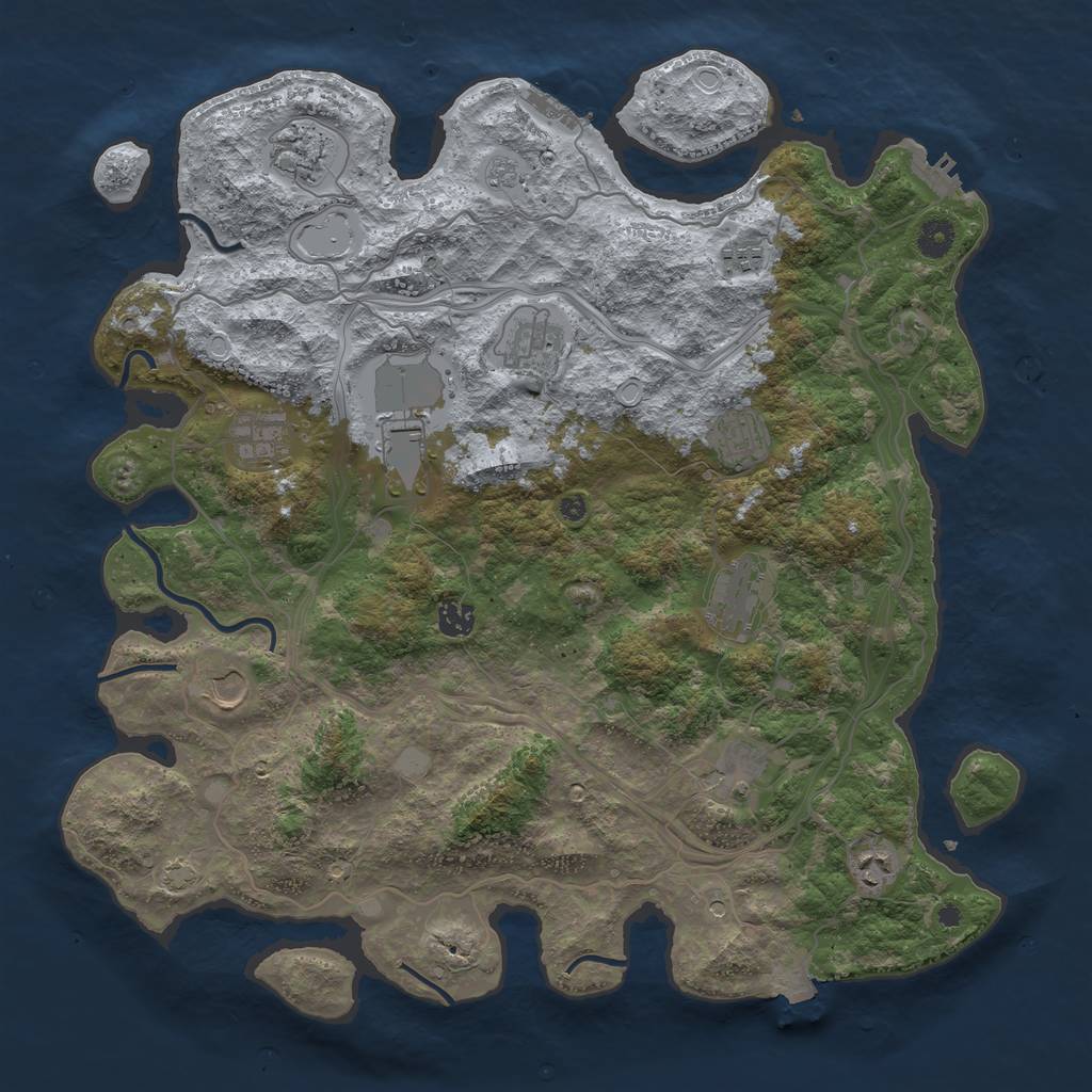 Rust Map: Procedural Map, Size: 4250, Seed: 1644188084, 19 Monuments