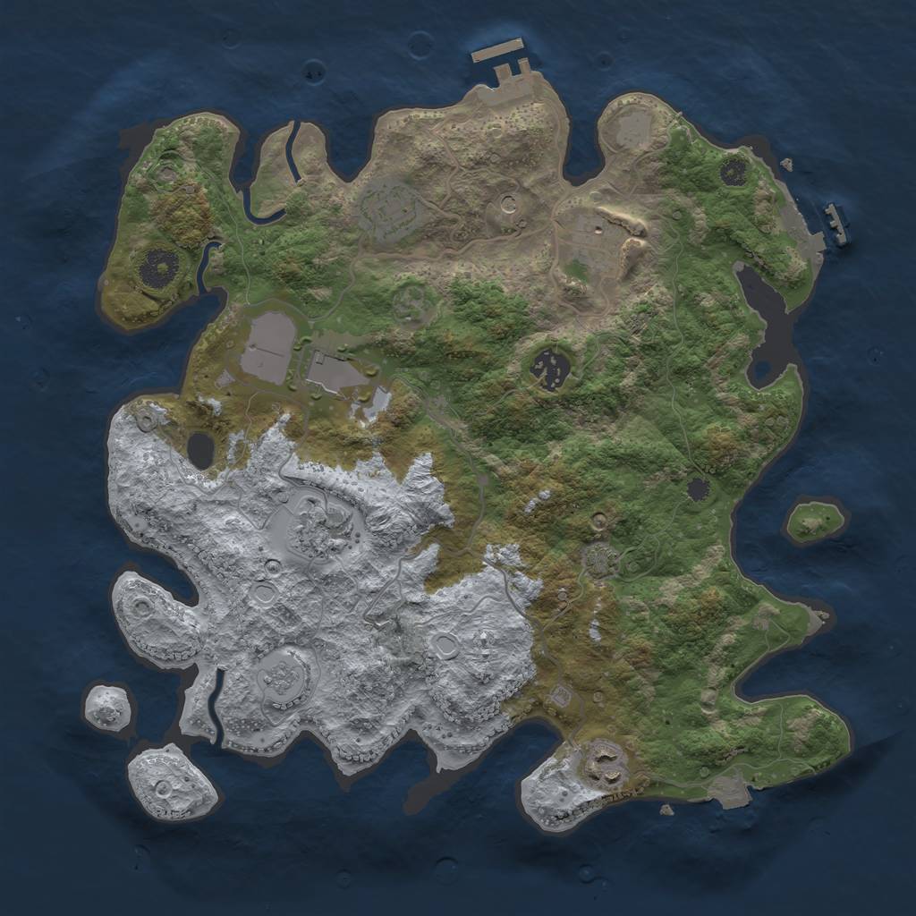 Rust Map: Procedural Map, Size: 3500, Seed: 1615549198, 14 Monuments