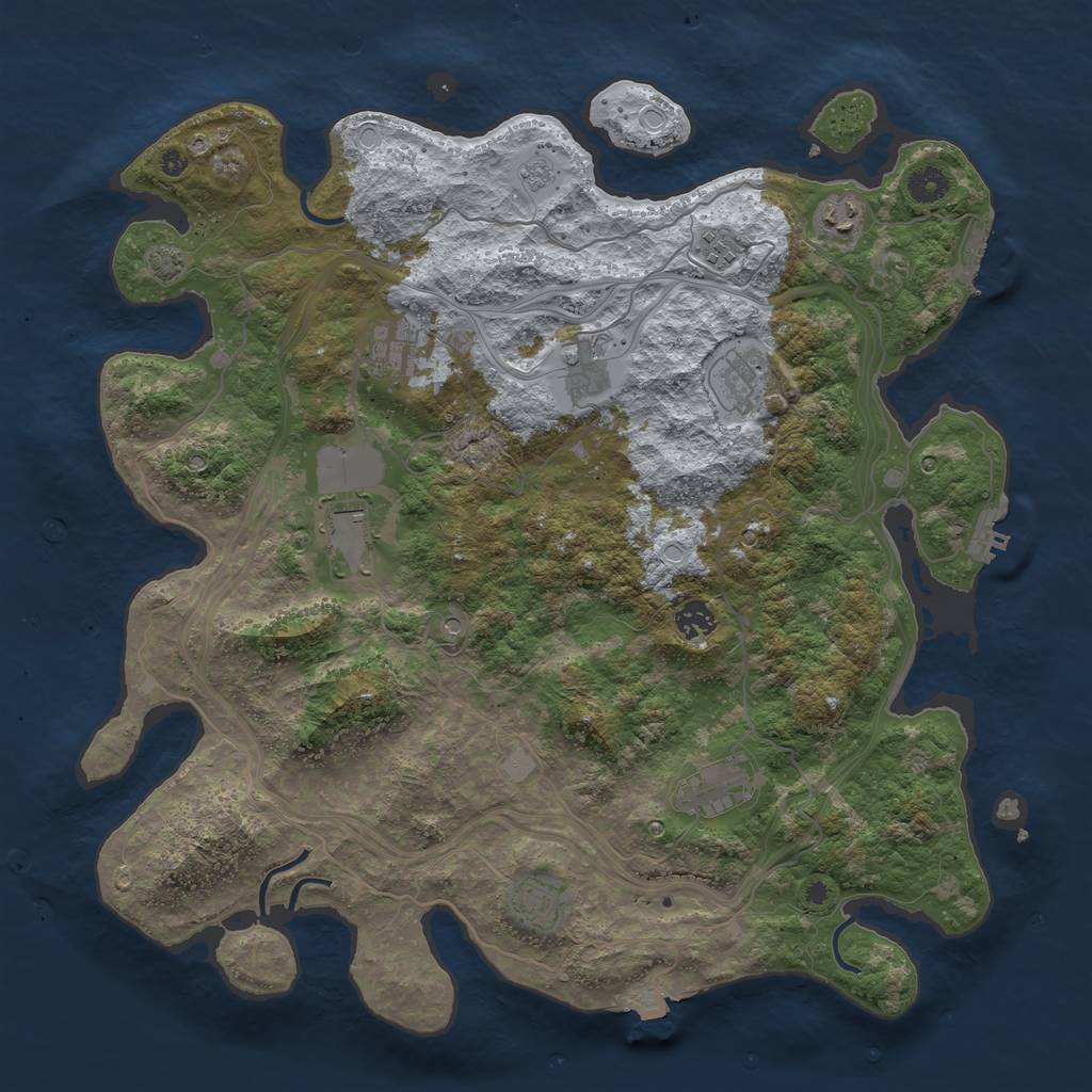 Rust Map: Procedural Map, Size: 4250, Seed: 1371167746, 17 Monuments