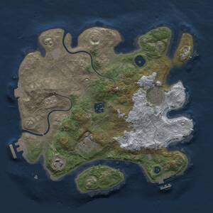 Thumbnail Rust Map: Procedural Map, Size: 3000, Seed: 1615744052, 11 Monuments