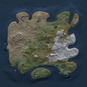 Thumbnail Rust Map: Procedural Map, Size: 3000, Seed: 1615744052, 13 Monuments