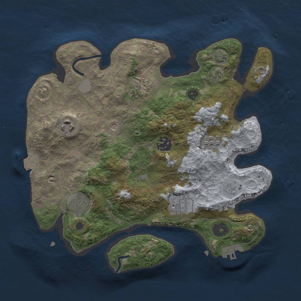 Rust Map: Procedural Map, Size: 3000, Seed: 1615744052, 13 Monuments