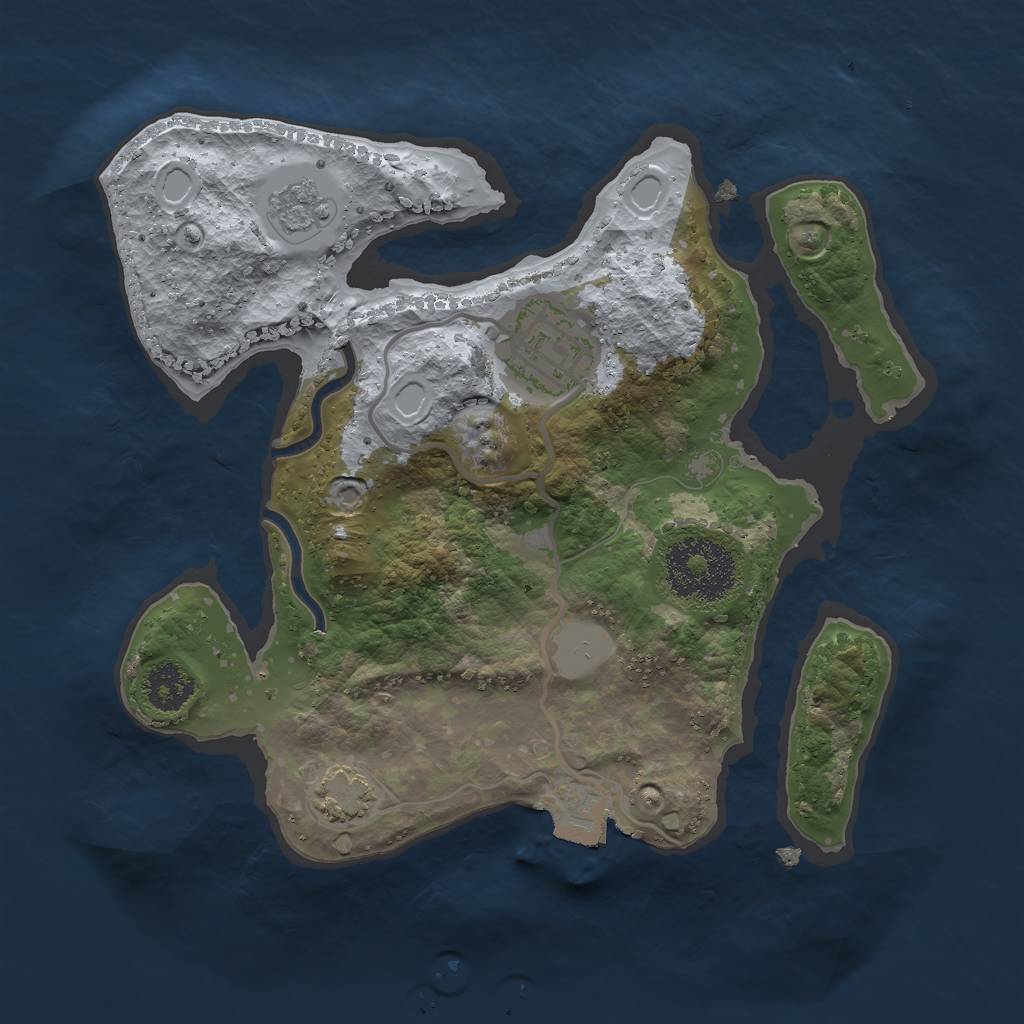 Rust Map: Procedural Map, Size: 2250, Seed: 146734997, 6 Monuments