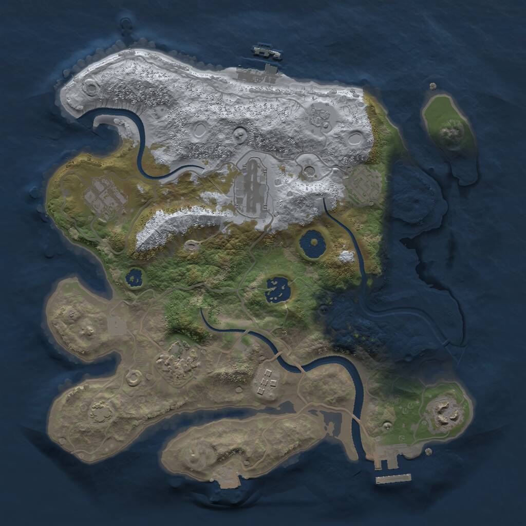 Rust Map: Procedural Map, Size: 3000, Seed: 12080, 13 Monuments