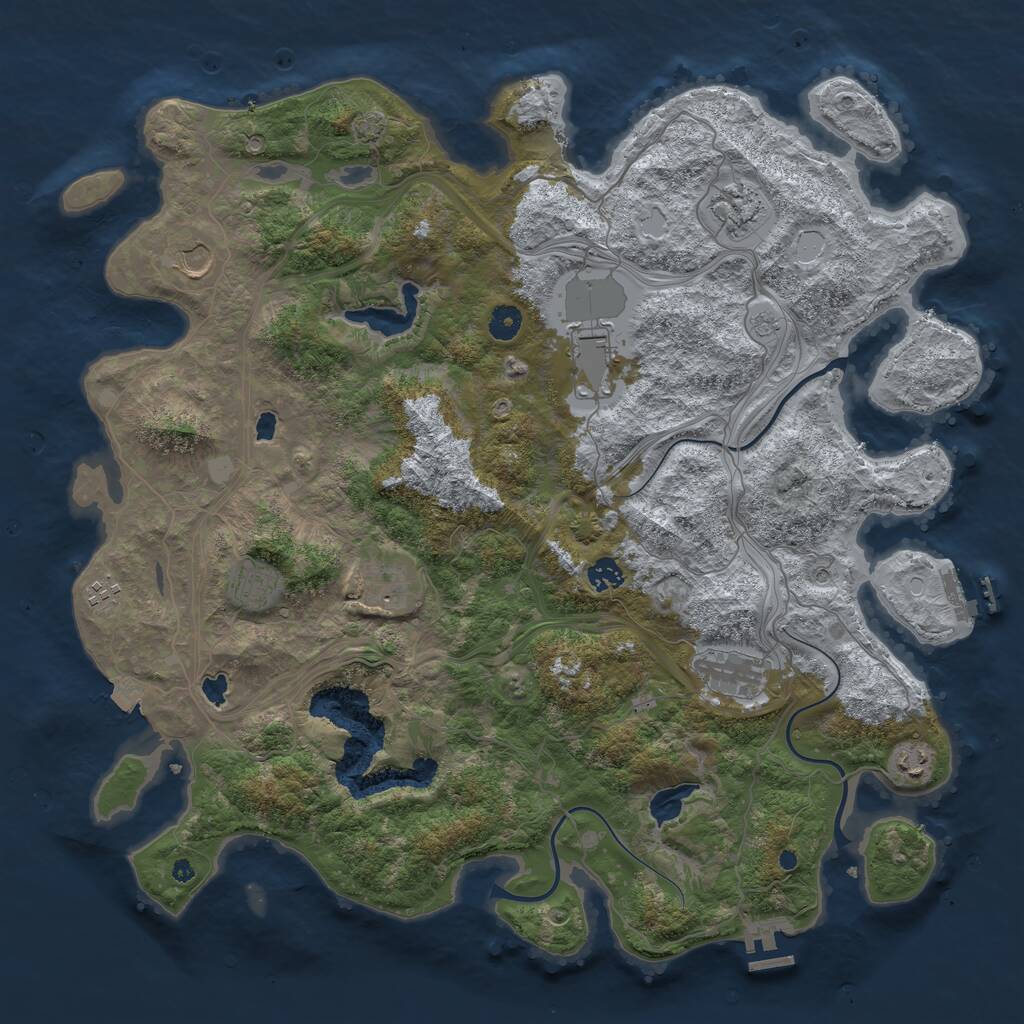 Rust Map: Procedural Map, Size: 4500, Seed: 900995462, 15 Monuments
