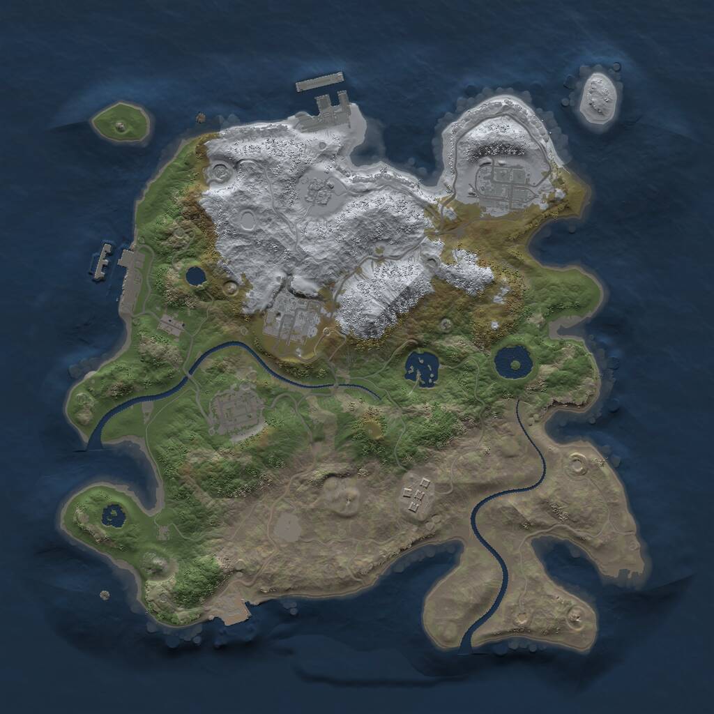 Rust Map: Procedural Map, Size: 3000, Seed: 8559, 10 Monuments