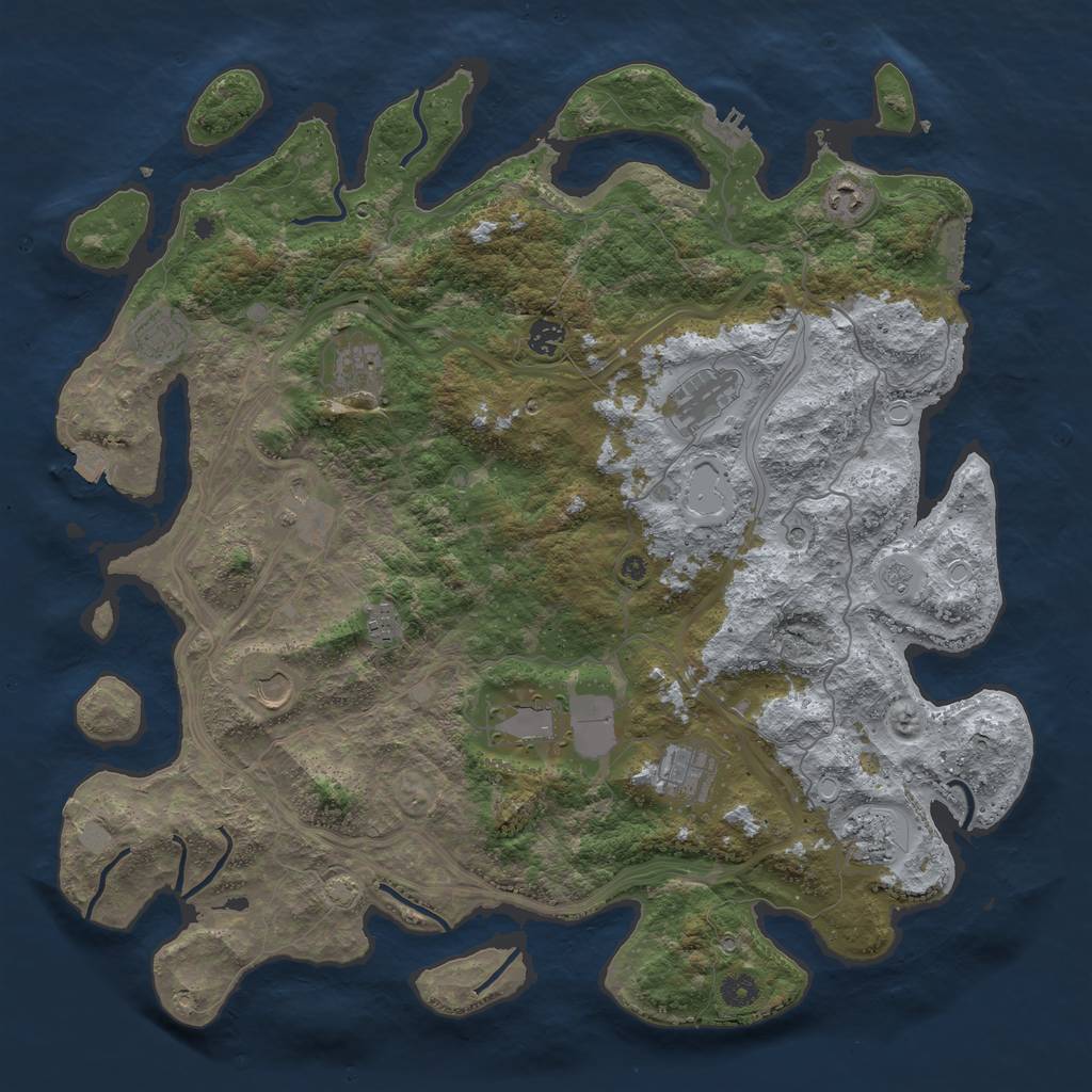Rust Map: Procedural Map, Size: 4500, Seed: 336487824, 19 Monuments