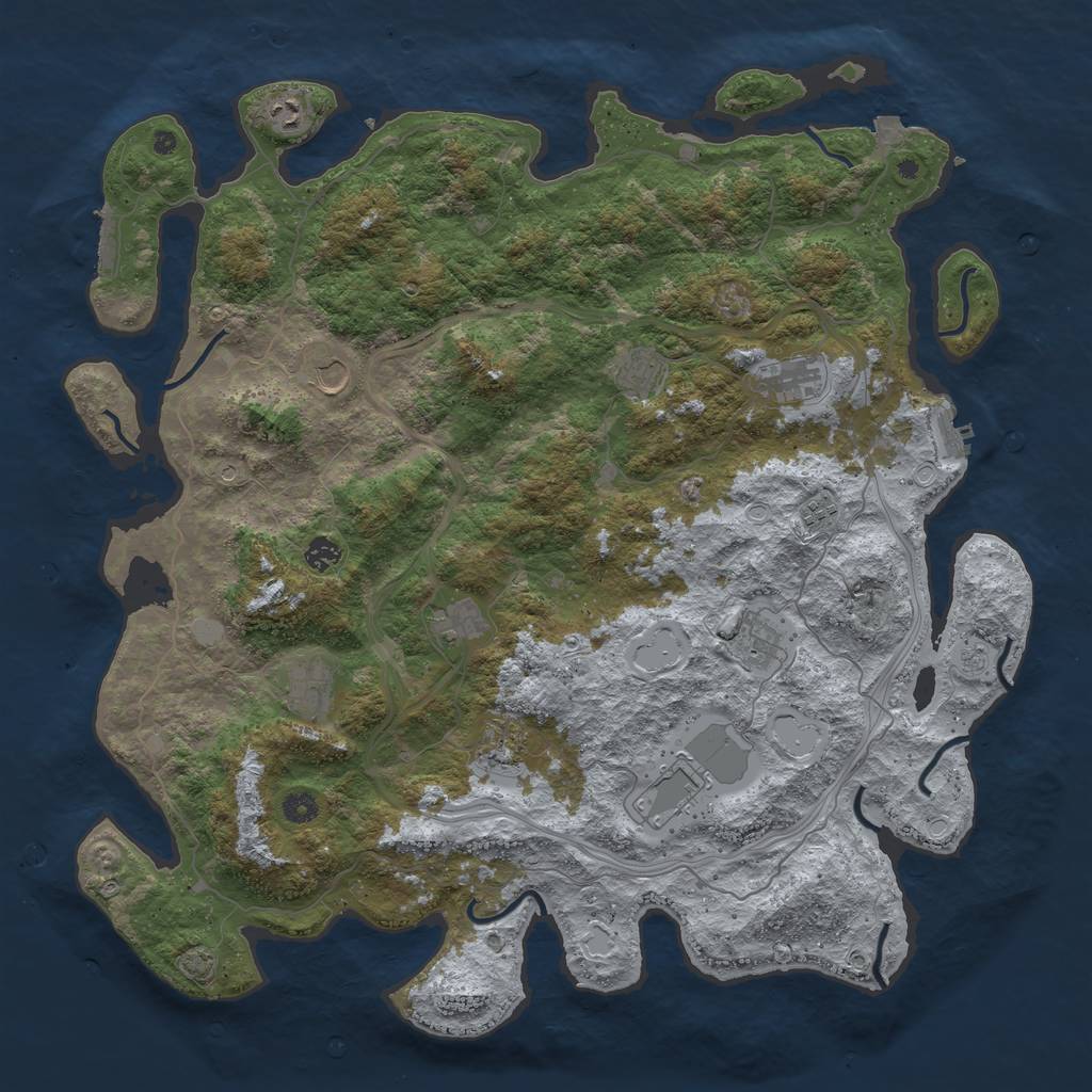 Rust Map: Procedural Map, Size: 4800, Seed: 189758936, 19 Monuments