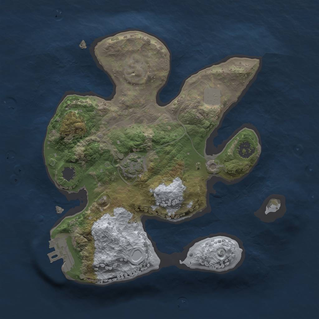 Rust Map: Procedural Map, Size: 2000, Seed: 230707, 5 Monuments