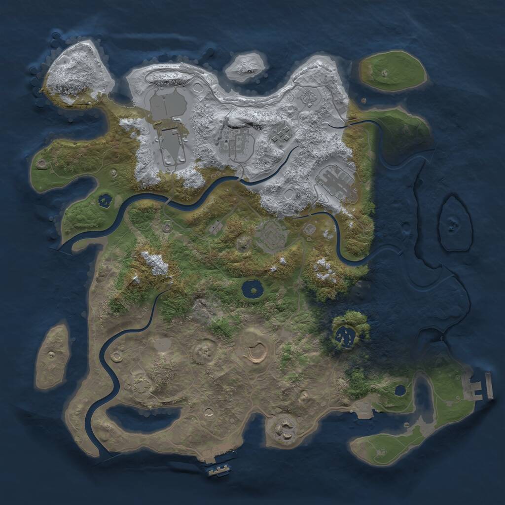 Rust Map: Procedural Map, Size: 3700, Seed: 357822803, 14 Monuments