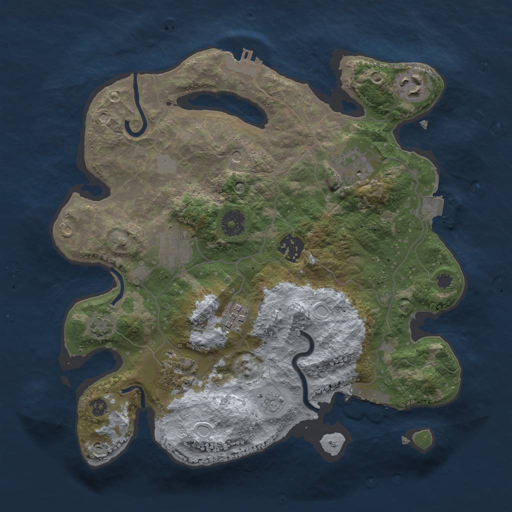 Rust Map: Procedural Map, Size: 3000, Seed: 926164214, 14 Monuments