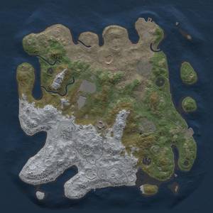 Thumbnail Rust Map: Procedural Map, Size: 3500, Seed: 129392, 15 Monuments