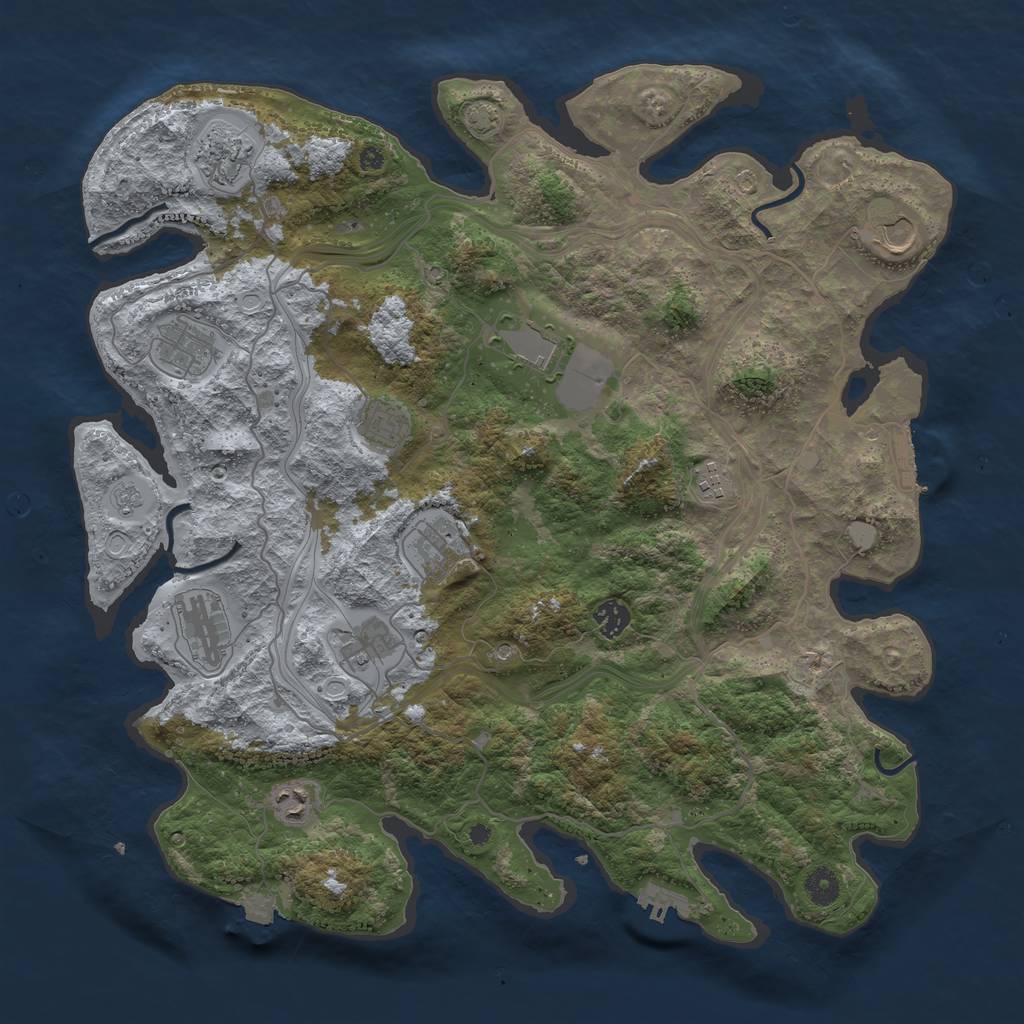 Rust Map: Procedural Map, Size: 4250, Seed: 35352525, 19 Monuments