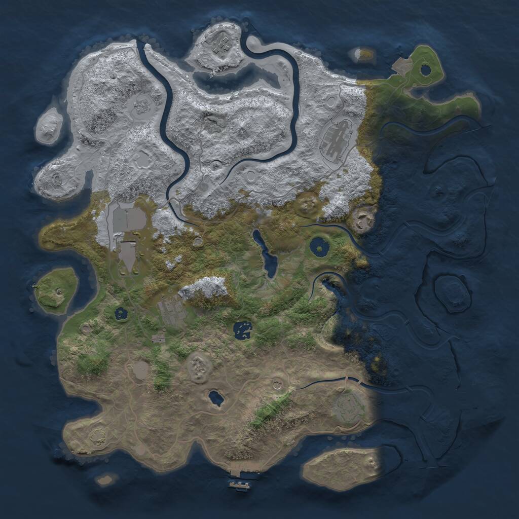 Rust Map: Procedural Map, Size: 4000, Seed: 20230706, 13 Monuments