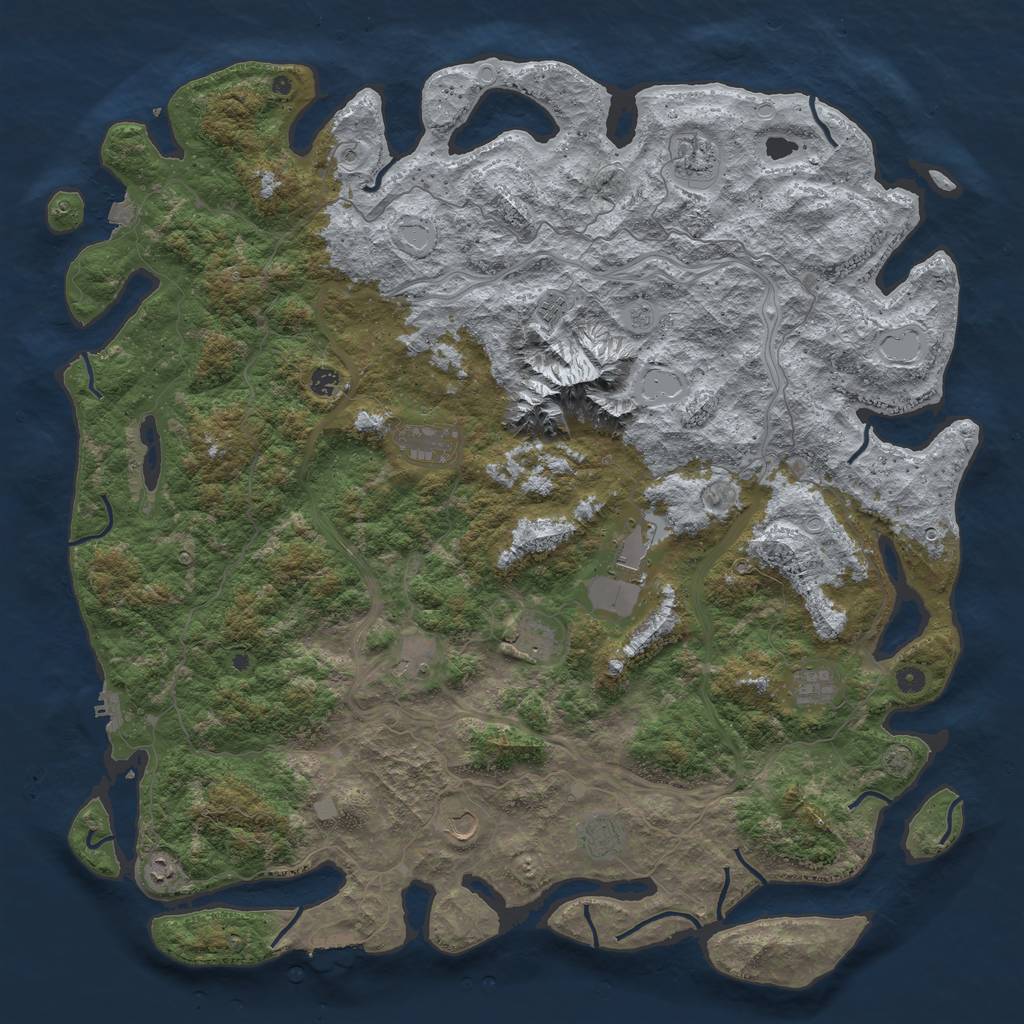 Rust Map: Procedural Map, Size: 5500, Seed: 346288127, 19 Monuments