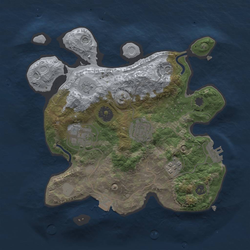 Rust Map: Procedural Map, Size: 2500, Seed: 20230706, 9 Monuments