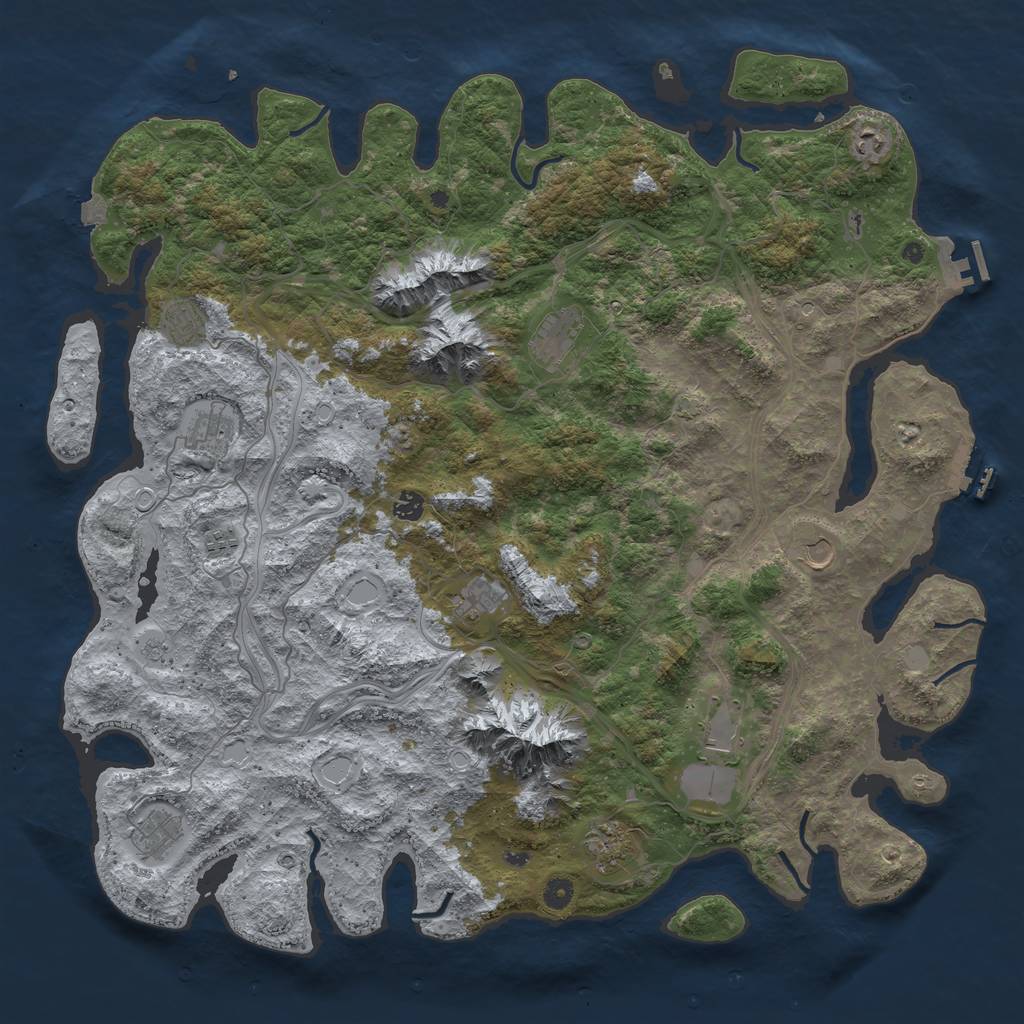 Rust Map: Procedural Map, Size: 5000, Seed: 546502, 19 Monuments