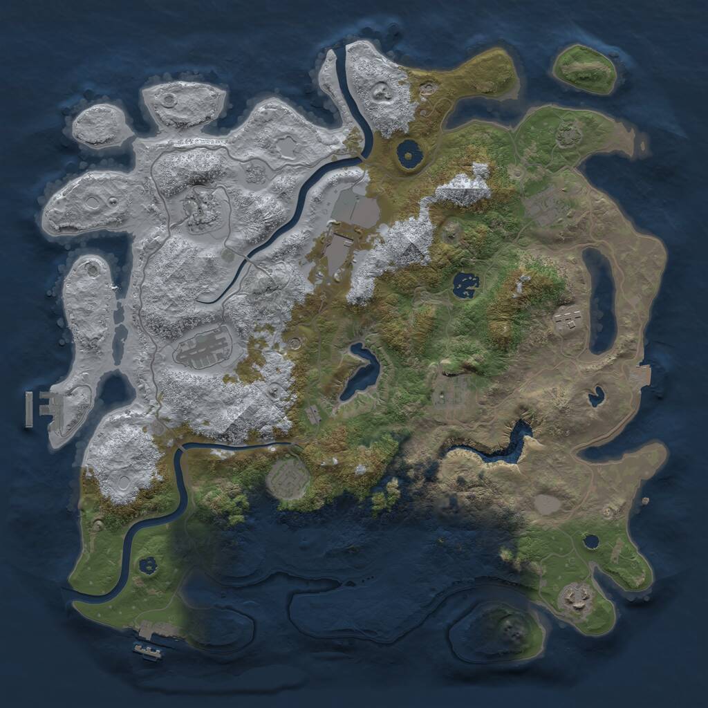 Rust Map: Procedural Map, Size: 4000, Seed: 48173003, 15 Monuments