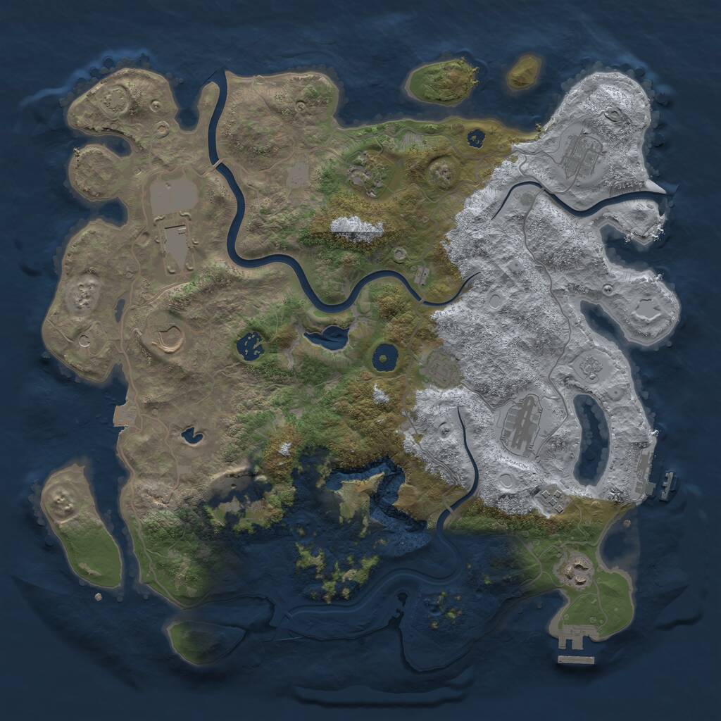 Rust Map: Procedural Map, Size: 4000, Seed: 28603, 16 Monuments