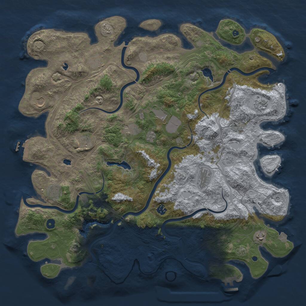 Rust Map: Procedural Map, Size: 4800, Seed: 652343615, 17 Monuments