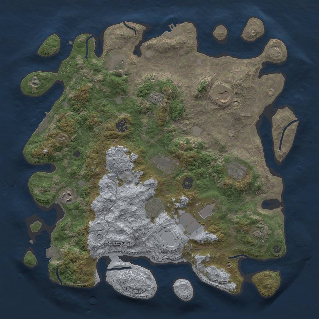 Rust Map: Procedural Map, Size: 4000, Seed: 19821130, 17 Monuments
