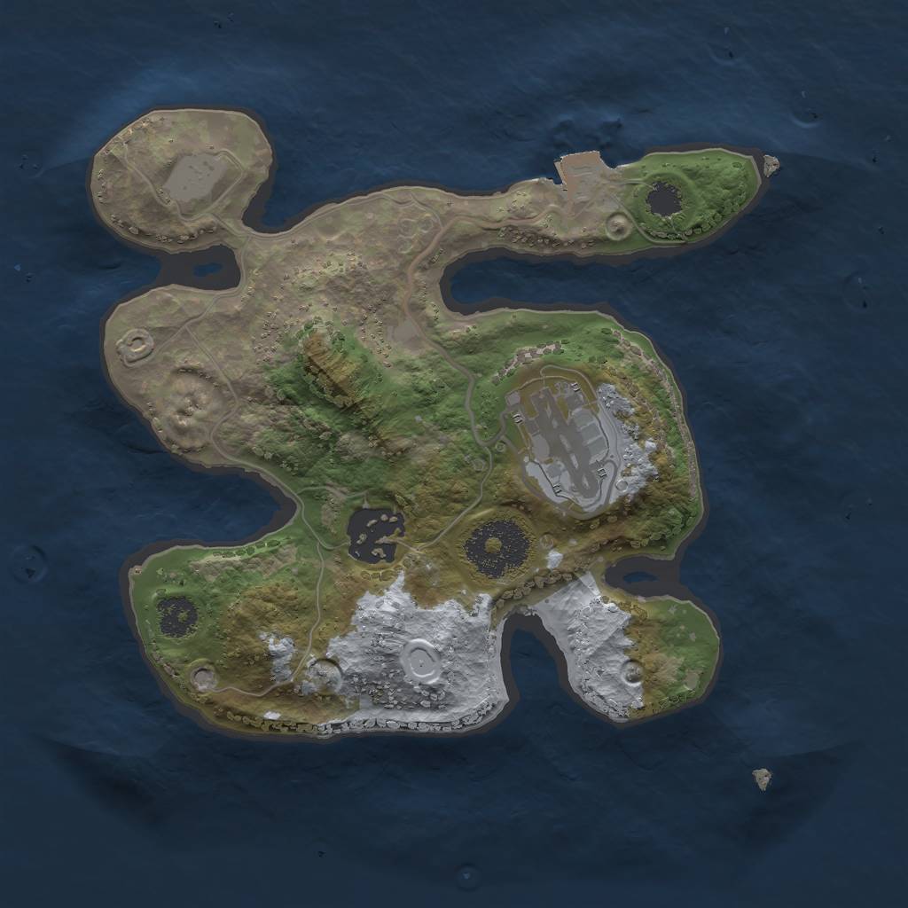 Rust Map: Procedural Map, Size: 2300, Seed: 1101751421, 5 Monuments