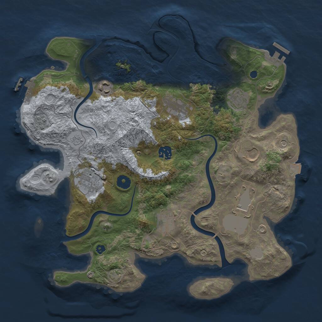 Rust Map: Procedural Map, Size: 3500, Seed: 240307478, 15 Monuments