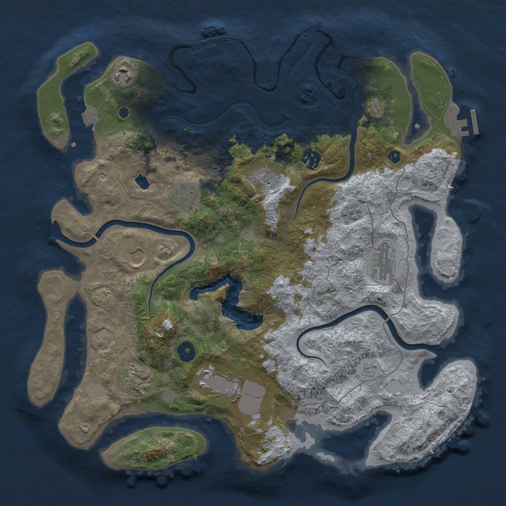 Rust Map: Procedural Map, Size: 4000, Seed: 192873, 15 Monuments