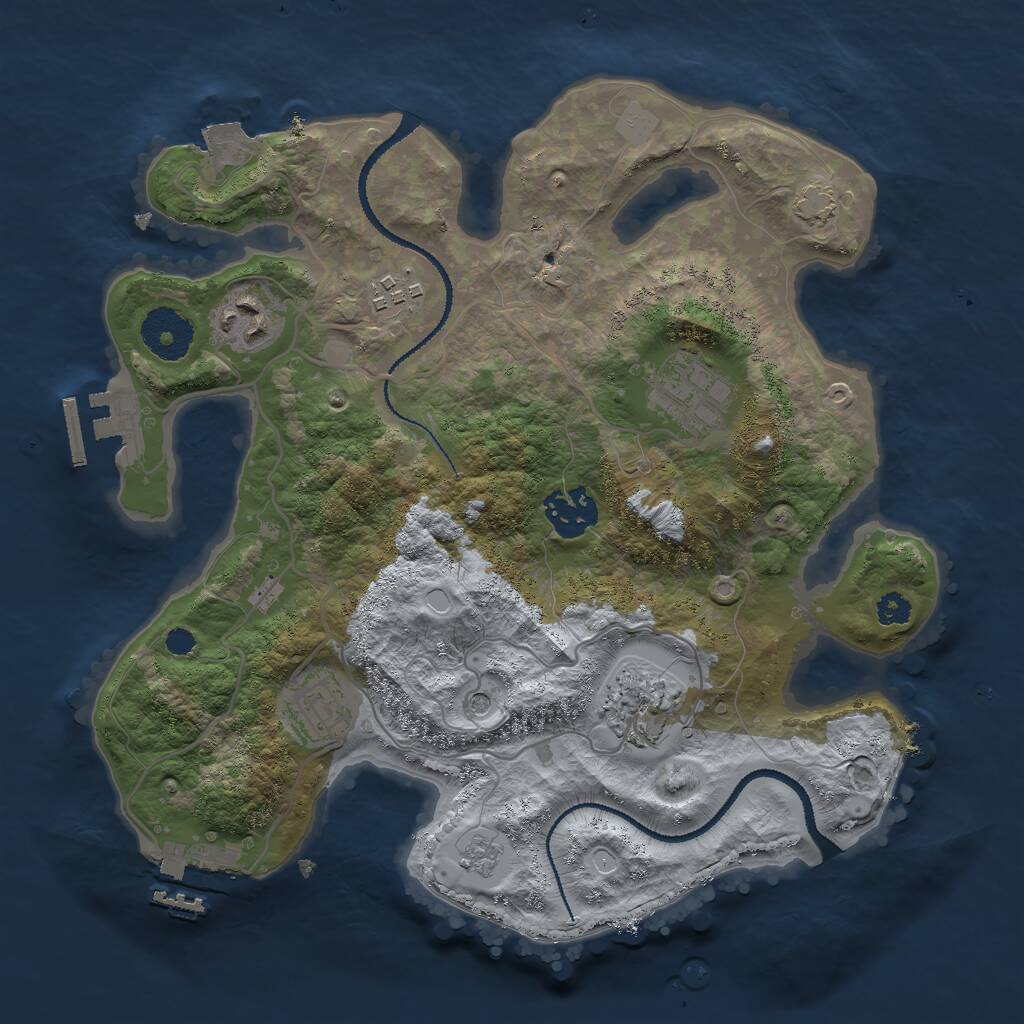 Rust Map: Procedural Map, Size: 3000, Seed: 961191424, 12 Monuments