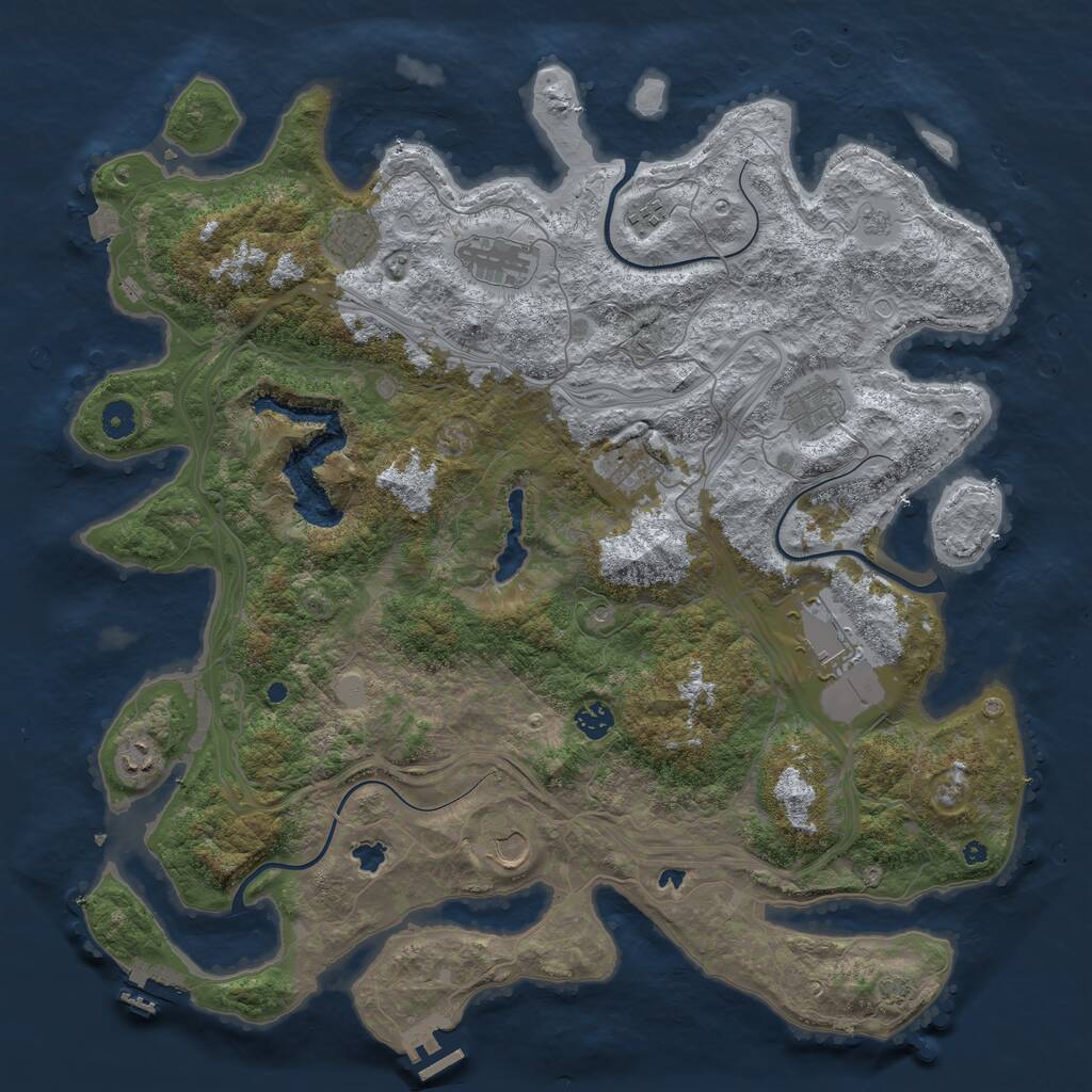 Rust Map: Procedural Map, Size: 4500, Seed: 1867470483, 15 Monuments