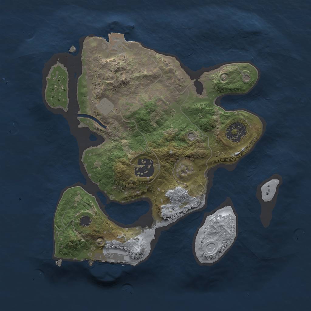Rust Map: Procedural Map, Size: 2300, Seed: 993199104, 5 Monuments