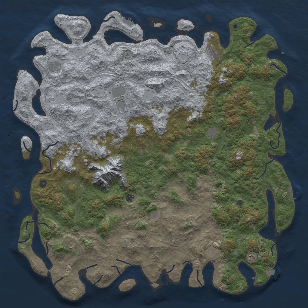 Rust Map: Procedural Map, Size: 6000, Seed: 1688947257, 19 Monuments